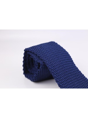 Ars Magic Box 1.kalite Özel Desenli Örme Kravat- Mavi