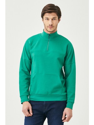 ALTINYILDIZ CLASSICS Standart Fit Günlük Rahat Dik Bato Yaka Spor Sweatshirt