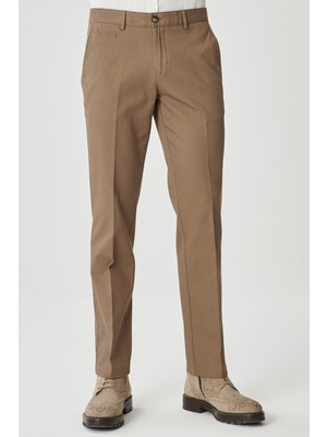 ALTINYILDIZ CLASSICS Erkek Vizon Comfort Fit Rahat Kesim Armürlü Yan Cep Casual Pantolon