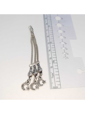 Be Beauty Gümüş Renk Metal Tesbih Püskülü Model 04