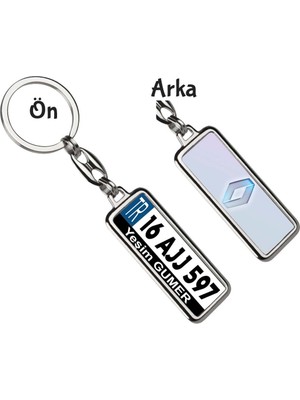 Hediye Zengini Kişiye Özel Renault 3D Logo Tema Plaka Anahtarlık