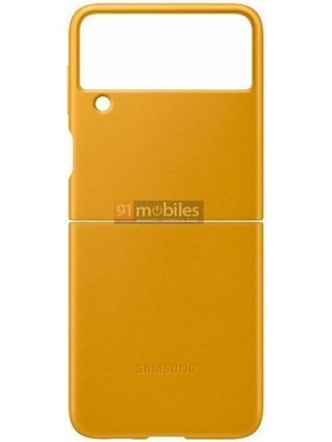 Samsung Galaxy Z Flip3 Leather Cover Kılıf - Hardal