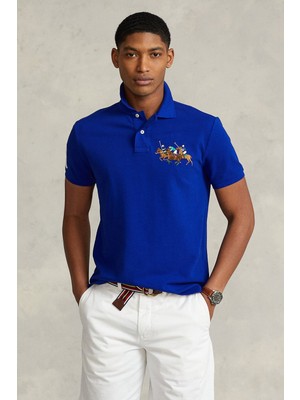 Polo Ralph Lauren Custom Slim Fit Triple Pony Polo Yaka T-Shirt