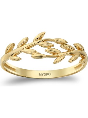 MYOROGOLD 14 Ayar Altın Zeytin Dalı Eklem Yüzük