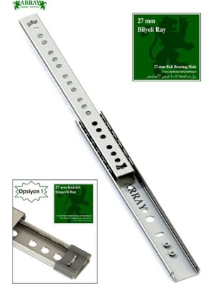 Array Teleskopik Çekmece Rayı 27 mm 406 mm ( Set )