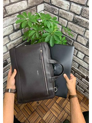 Guard Kahverengi Deri Özel Üretim Laptop ve Evrak Çantası