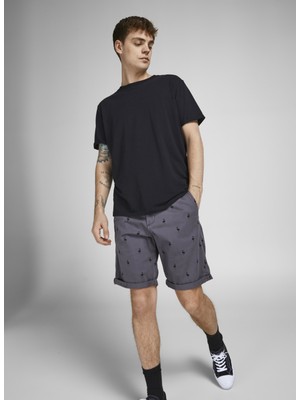 Jack & Jones 12204211_Jpstbowie Jjshorts Normal Bel Düz Koyu Gri Erkek Şort