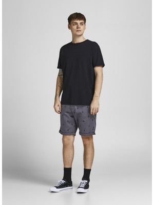 Jack & Jones 12204211_Jpstbowie Jjshorts Normal Bel Düz Koyu Gri Erkek Şort