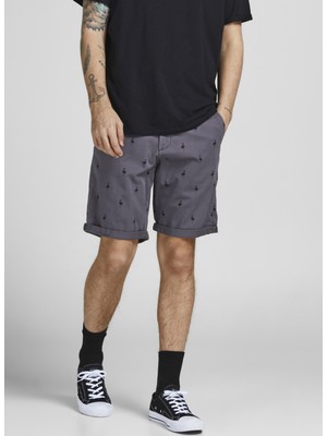 Jack & Jones 12204211_Jpstbowie Jjshorts Normal Bel Düz Koyu Gri Erkek Şort