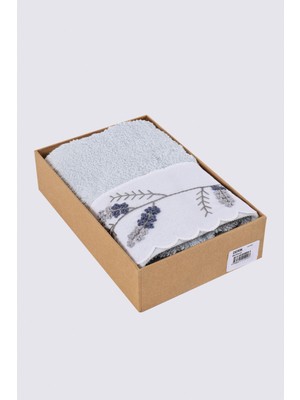 Ecocotton Derin El Yüz Havlusu Organik Pamuk El Nakışlı Krem 50X90 cm