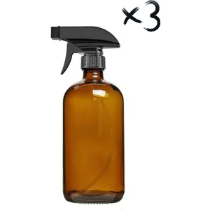 3x Sprey Başlıklı Amber Cam Şişe 500ML