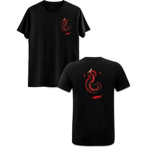 Dragon Ön Arka Baskılı Siyah Tshirt