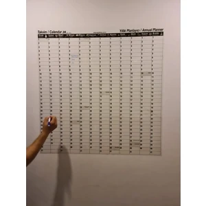 Sihirli Tahta Yıllık Takvim Planlayıcı Akıllı Statik Kağıt Tahta 100 x 100 cm + Kalem