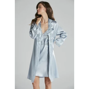 Pierre Cardin 6965 Altılı Saten Gecelik -  Sabahlık Takımı
