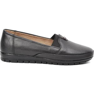 141 Siyah Comfort Içi Hakiki Deri Kadın Günlük Ayakkabı