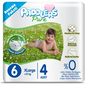 Pure Bebek Bezi 6 Numara X- Large 4 Adet ( 15 + kg ) Deneme Paketi