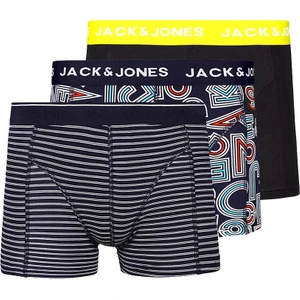 Jack & Jones 3'lü Desenli Boxer Paketi-12214913