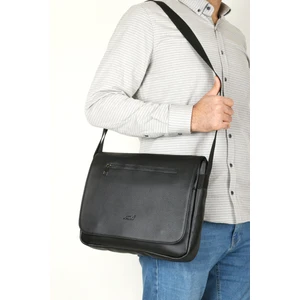 1800 Winleks Deri Postacı Çantası Siyah