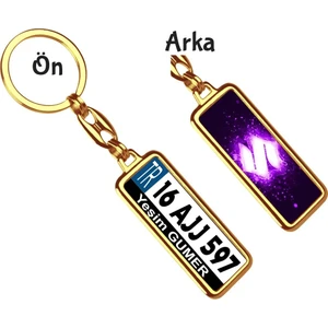 Hediye Zengini Kişiye Özel Suziki Parıltı Mor Logo Tema Plaka Anahtarlık
