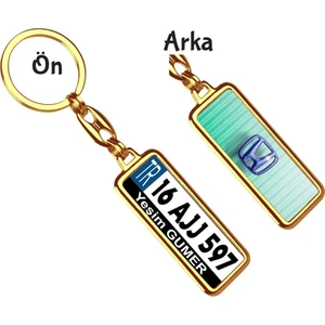 Hediye Zengini Kişiye Özel Honda Mavi Parıltı Logo Tema Plaka Anahtarlık