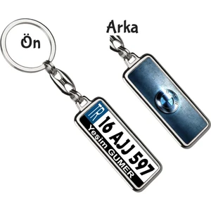 Hediye Zengini Kişiye Özel Bmw Mavi Parlama Logo Tema Plaka Anahtarlık