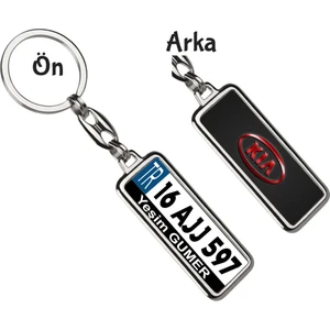 Hediye Zengini Kişiye Özel Kia Vıp Kırmızı Logo Tema Plaka Anahtarlık