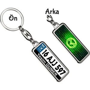 Hediye Zengini Kişiye Özel Mazda Neon Yeşil Logo Tema Plaka Anahtarlık