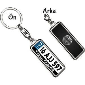 Hediye Zengini Kişiye Özel Alfa Romeo Gümüş Parlama Logo Tema Plaka Anahtarlık