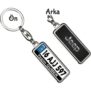 Hediye Zengini Kişiye Özel Jeep Vıp Logo Tema Plaka Anahtarlık