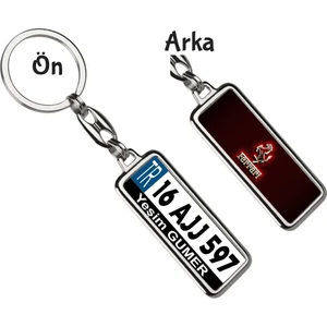 Hediye Zengini Kişiye Özel Ferrari Vip Altın Logo Tema Plaka Anahtarlık