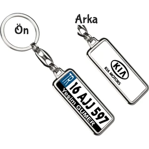 Hediye Zengini Kişiye Özel Kia Vektör Logo Tema Plaka Anahtarlık