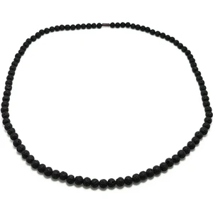 7 Mm. 60 Cm. Siyah Lav Taşı Erkek Kolye DP65-7