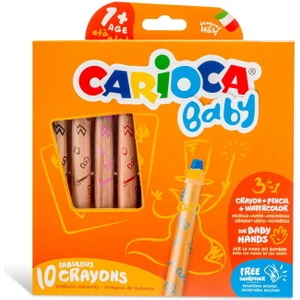 "3 in 1" Jumbo Bebek Ahşap Gövdeli Boya Kalemi 10'lu