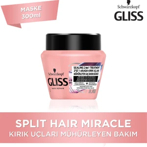 Split Hair Miracle 2'Sİ 1 ARADA Kırık Uçları Mühürleyen Saç Bakım Maskesi - İyonik Kompleks ve Üzüm Çekirdeği Yağı ile 300 ml