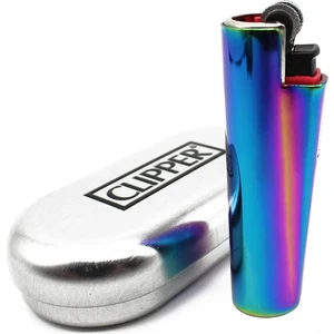 Clipper Metal Gökkuşağı Renkli Çakmak
