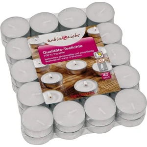 Rubin Licht Beyaz Parti Dekor Mumu Tealight 4 Saatlik  40'lı