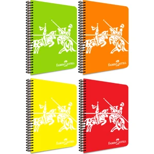 Faber Castell Canlı Renkler1 Spiralli A4(21X29.7CM) Pp(Plastik) Kapak 80 Yaprak Çizgisiz Defter 4'LÜ(4ADET)