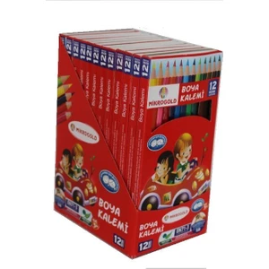 Mikro Gold Tam Boy Kuruboya Kalemi 12 Paket Mikrogold Kuru Boya