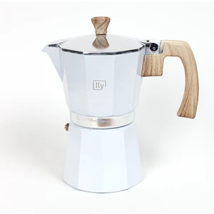 Bambu Saplı Mokapot 6 Cup Beyaz