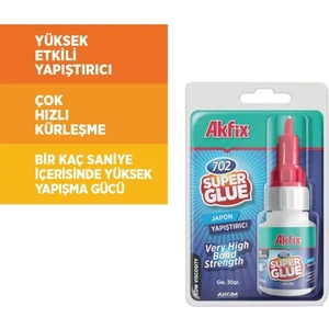 Akfix 702LV Süper Japon Yapıştırıcı 30 gr