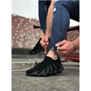 XON1300 Siyah Triko Sargı Taban Casual Erkek Ayakkabı