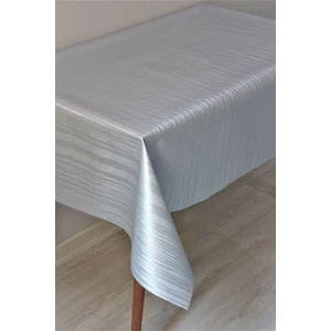Dede Ev Tekstil Astarlı Silinebilir PVC Muşamba Masa Örtüsü Çizgili Gri - 78-B1