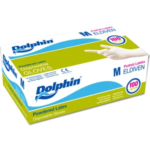 Beyaz Lateks Pudralı Eldiven (M) 100lü Paket