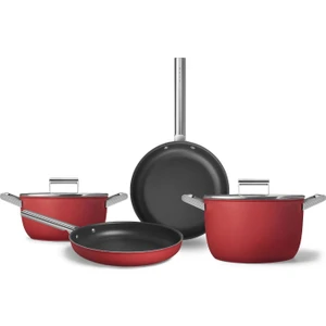 Smeg  Cookware 50's Style Kırmızı 4'lü Tencere&tava Seti