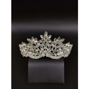 Türkay Aksesuar Beyaz Kristal Taşlı Gelin Tacı