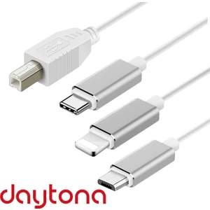 ADS-501 3ın1 USB B To Micro-Lightning-Type-C Telefon Bilgisayar Tablet Için  Piyano Mıdı Org  Elektrikli Piyano Konnektörü Çevirici Otg Kablo