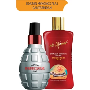 Eda Taşpınar Mykonos Supreme Bronzing Bomb & Bronzluk Koruyucu Losyon (200 ml X 2 Çeşit)