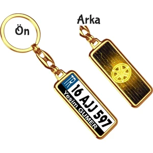 Hediye Zengini Kişiye Özel Yamaha Neon Sarı Logo Tema Plaka Anahtarlık