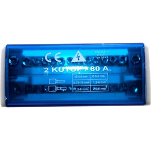 80 A 2 Kutuplu 2+8 Delikli Dağıtım Ünitesi
