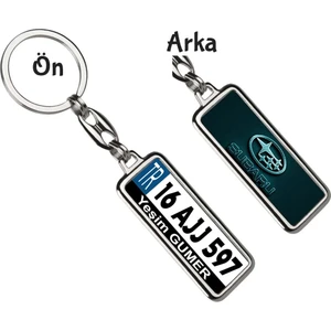 Hediye Zengini Kişiye Özel Subaru Mavi Parlama Logo Tema Plaka Anahtarlık
